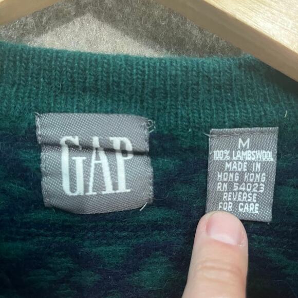 Vintage GAP Lambswool Retro‎ Print Crewneck Sweater - Picture 3 of 4
